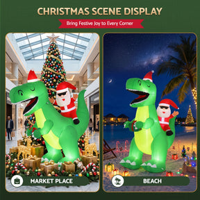 Jingle Jollys Christmas Inflatable Dinosaur 2.5M Illuminated Decorations - SportZone.co.nz