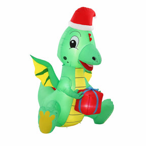 Jingle Jollys Christmas Inflatable Dragon 1.8M Height LED Outdoor Decorations Illuminated - SportZone.co.nz