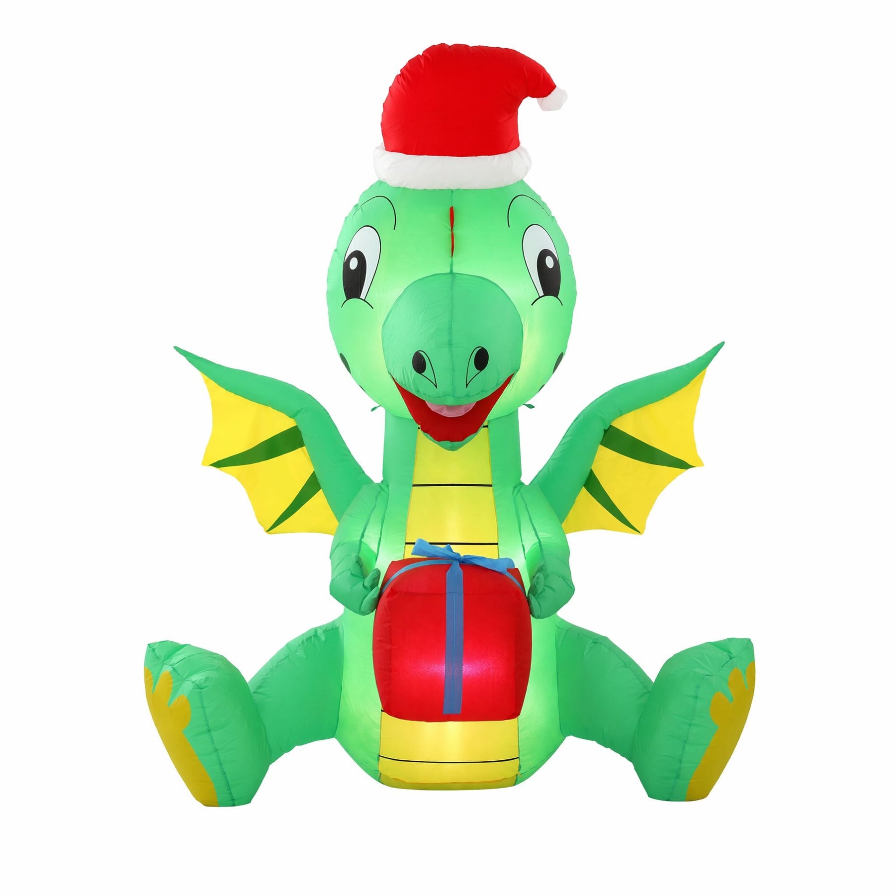 Jingle Jollys Christmas Inflatable Dragon 1.8M Height LED Outdoor Decorations Illuminated - SportZone.co.nz