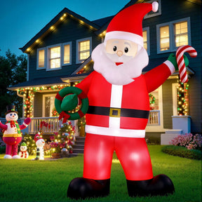 Jingle Jollys Christmas Inflatable Giant Santa 3.8M Height LED Illuminated Decorations - SportZone.co.nz