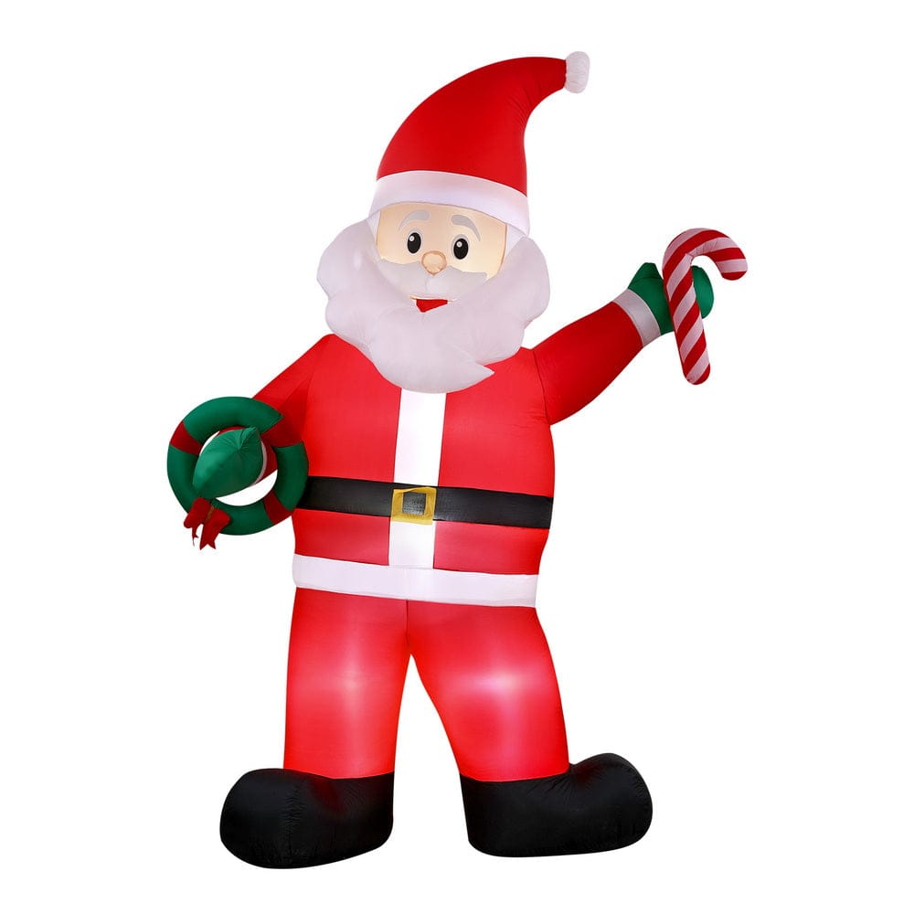 Jingle Jollys Christmas Inflatable Giant Santa 3.8M Height LED Illuminated Decorations - SportZone.co.nz