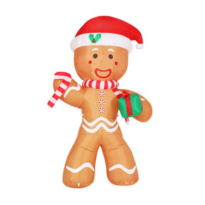 Jingle Jollys Christmas Inflatable Gingerbread Man 2.4M Illuminated Decorations - SportZone.co.nz