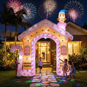Jingle Jollys Christmas Inflatable Gingerbread Man Candy 3.2M Illuminated Decorations - SportZone.co.nz