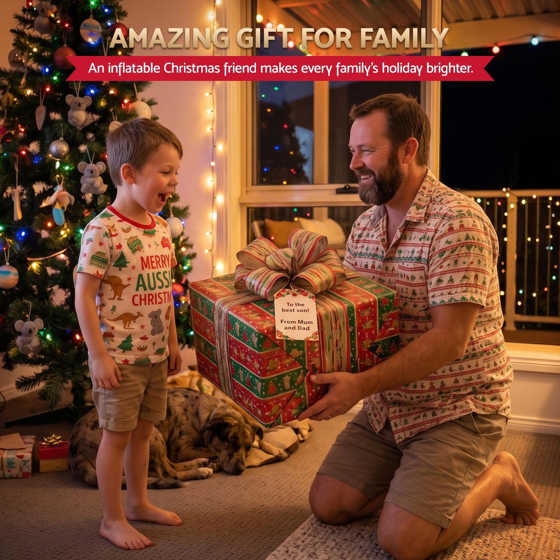 Jingle Jollys Christmas Inflatable Gingerbread Man Candy 3.2M Illuminated Decorations - SportZone.co.nz