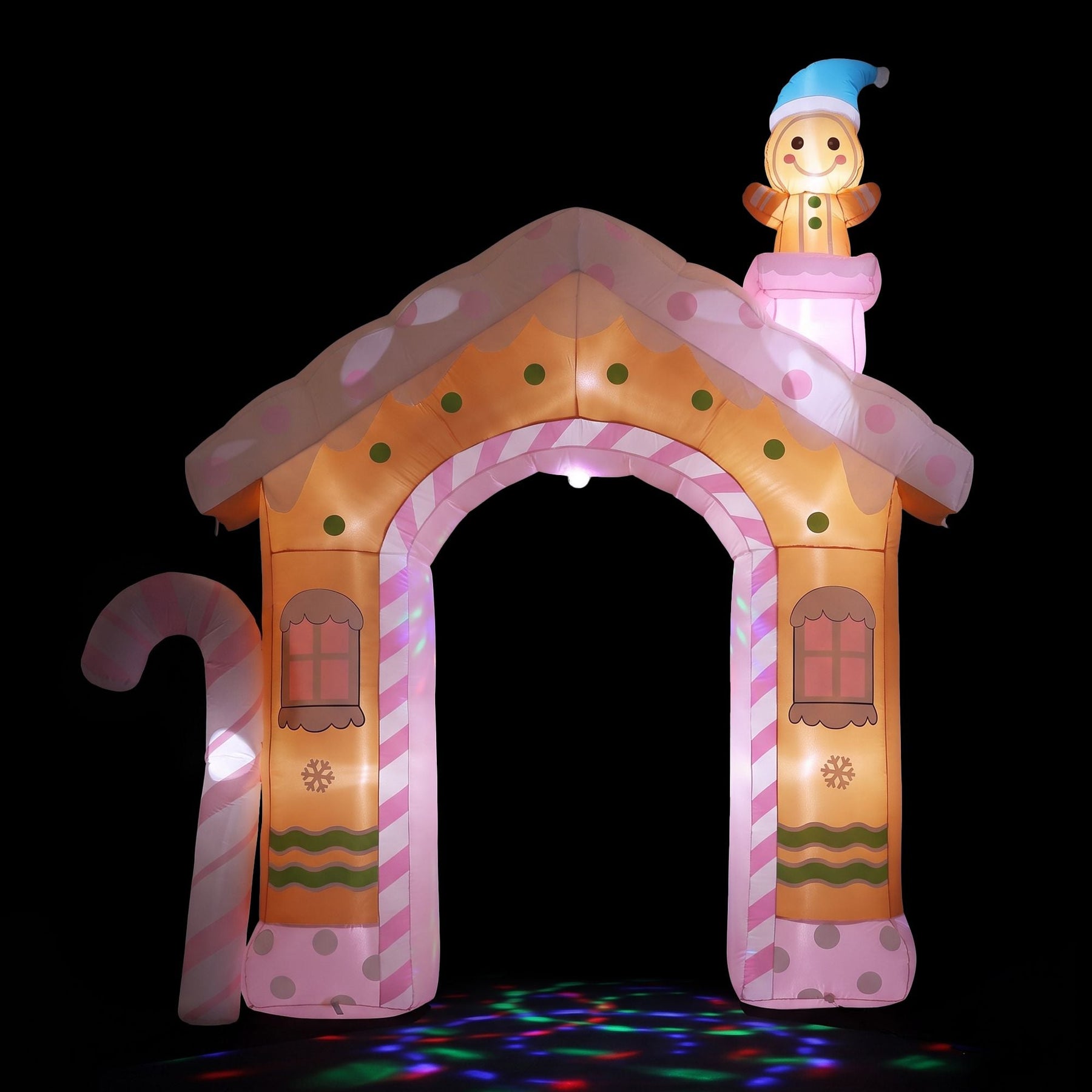 Jingle Jollys Christmas Inflatable Gingerbread Man Candy 3.2M Illuminated Decorations - SportZone.co.nz