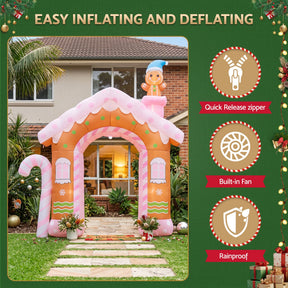 Jingle Jollys Christmas Inflatable Gingerbread Man Candy 3.2M Illuminated Decorations - SportZone.co.nz