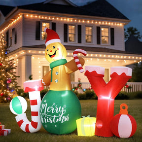 Jingle Jollys Christmas Inflatable Gingerman Joy 3M Long Outdoor Decorations Illuminated - SportZone.co.nz