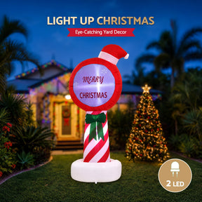 Jingle Jollys Christmas Inflatable Pole 1.8M Height LED Outdoor Decorations Illuminated - SportZone.co.nz