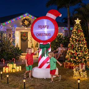 Jingle Jollys Christmas Inflatable Pole 1.8M Height LED Outdoor Decorations Illuminated - SportZone.co.nz