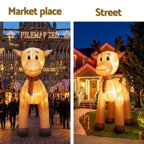 Jingle Jollys Christmas Inflatable Reindeer 5M Illuminated Decorations - SportZone.co.nz