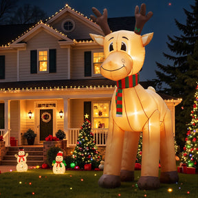 Jingle Jollys Christmas Inflatable Reindeer 5M Illuminated Decorations - SportZone.co.nz