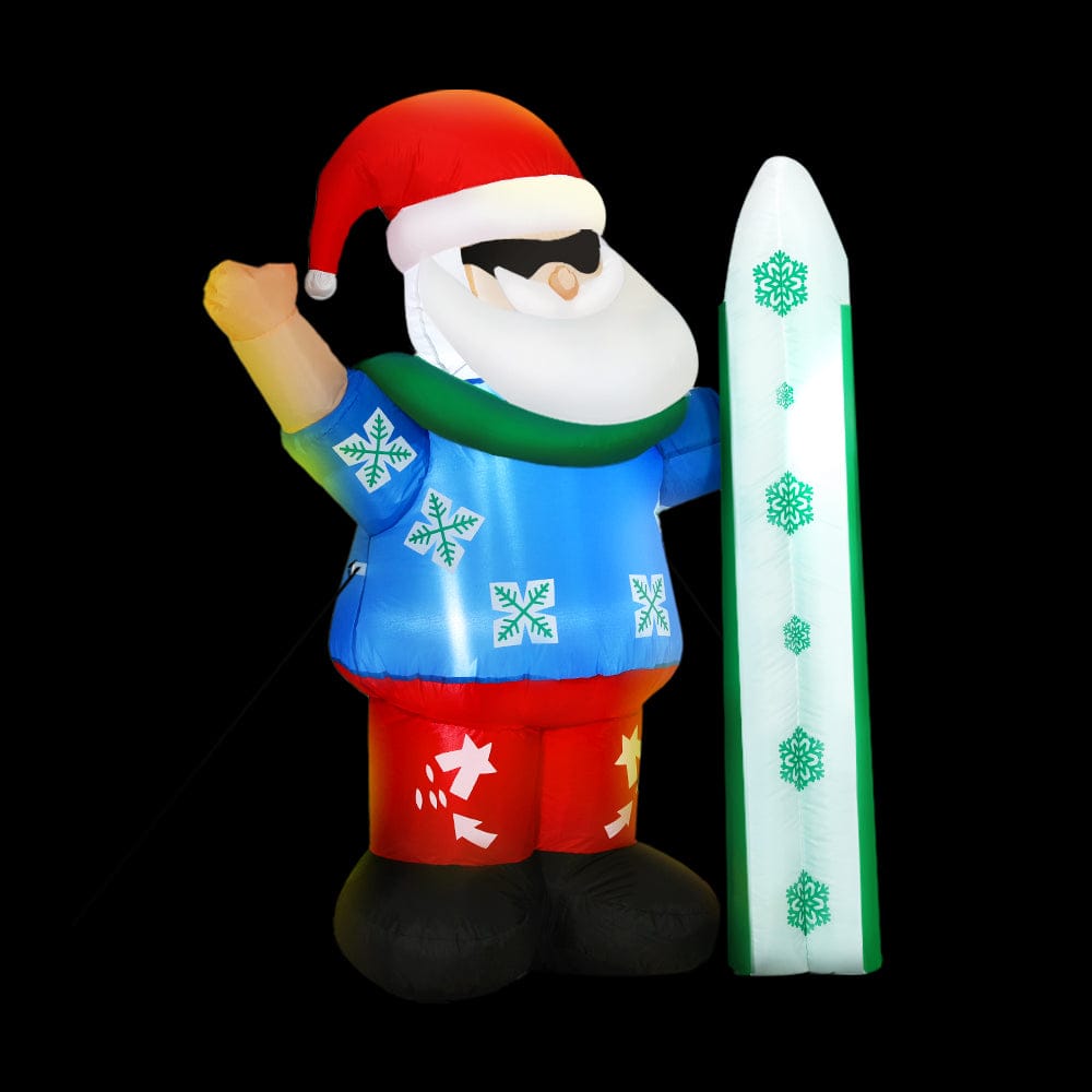 Jingle Jollys Christmas Inflatable Santa 1.6M Illuminated Decorations - SportZone.co.nz