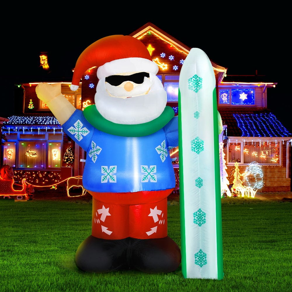 Jingle Jollys Christmas Inflatable Santa 1.6M Illuminated Decorations - SportZone.co.nz
