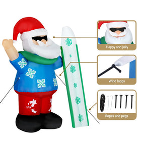 Jingle Jollys Christmas Inflatable Santa 1.6M Illuminated Decorations - SportZone.co.nz
