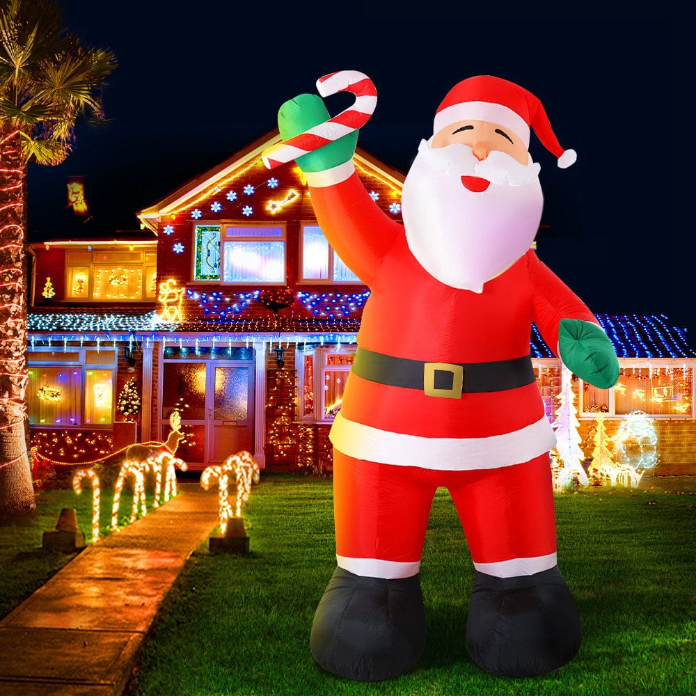 Jingle Jollys Christmas Inflatable Santa 3M Illuminated Decorations - SportZone.co.nz