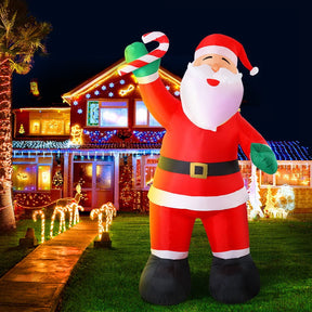 Jingle Jollys Christmas Inflatable Santa 3M Illuminated Decorations - SportZone.co.nz