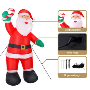 Jingle Jollys Christmas Inflatable Santa 3M Illuminated Decorations - SportZone.co.nz