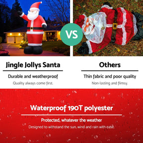 Jingle Jollys Christmas Inflatable Santa 5M Illuminated Decorations - SportZone.co.nz