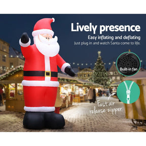 Jingle Jollys Christmas Inflatable Santa 5M Illuminated Decorations - SportZone.co.nz