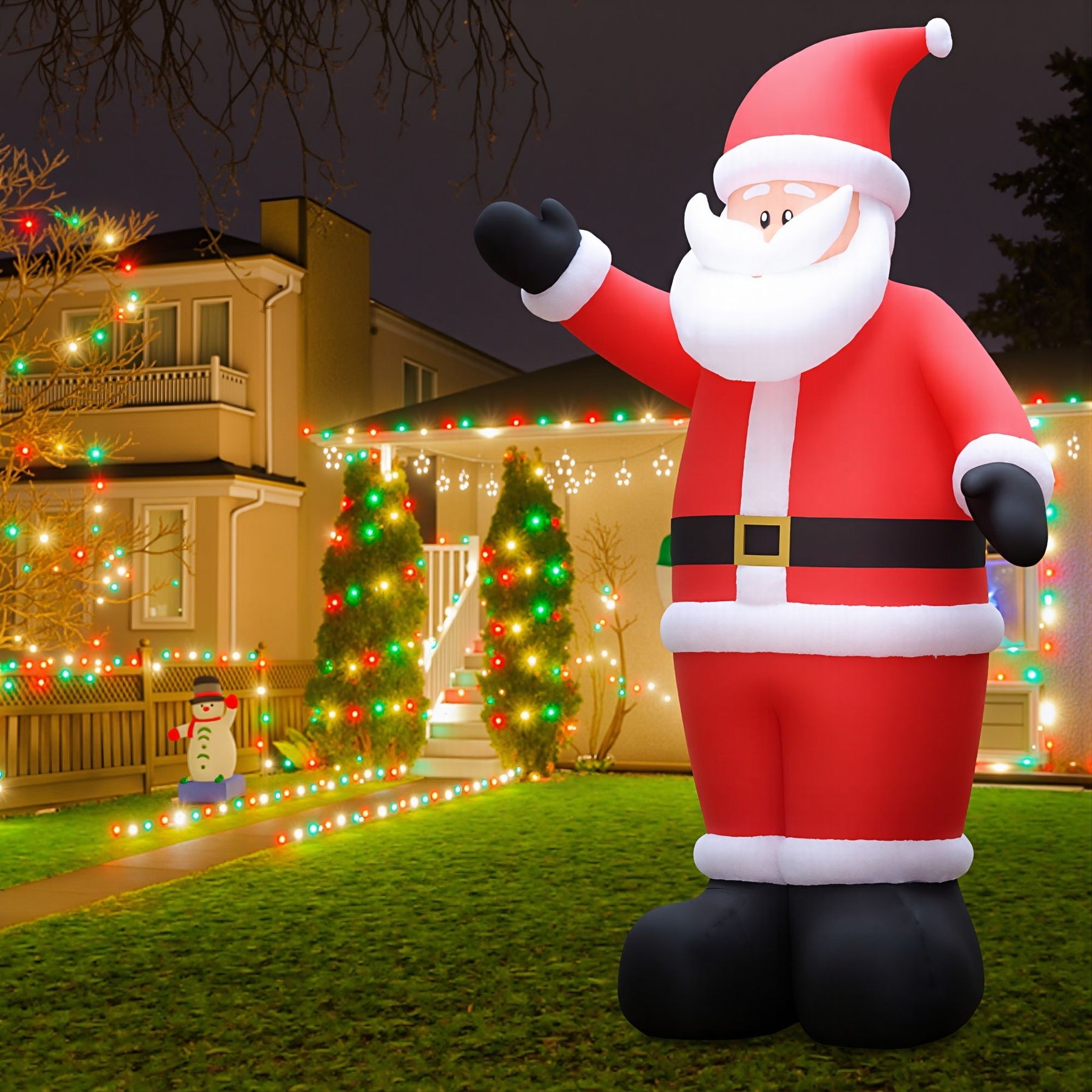 Jingle Jollys Christmas Inflatable Santa 5M Illuminated Decorations - SportZone.co.nz