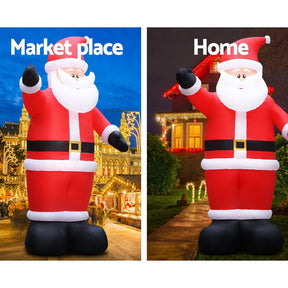 Jingle Jollys Christmas Inflatable Santa 5M Illuminated Decorations - SportZone.co.nz