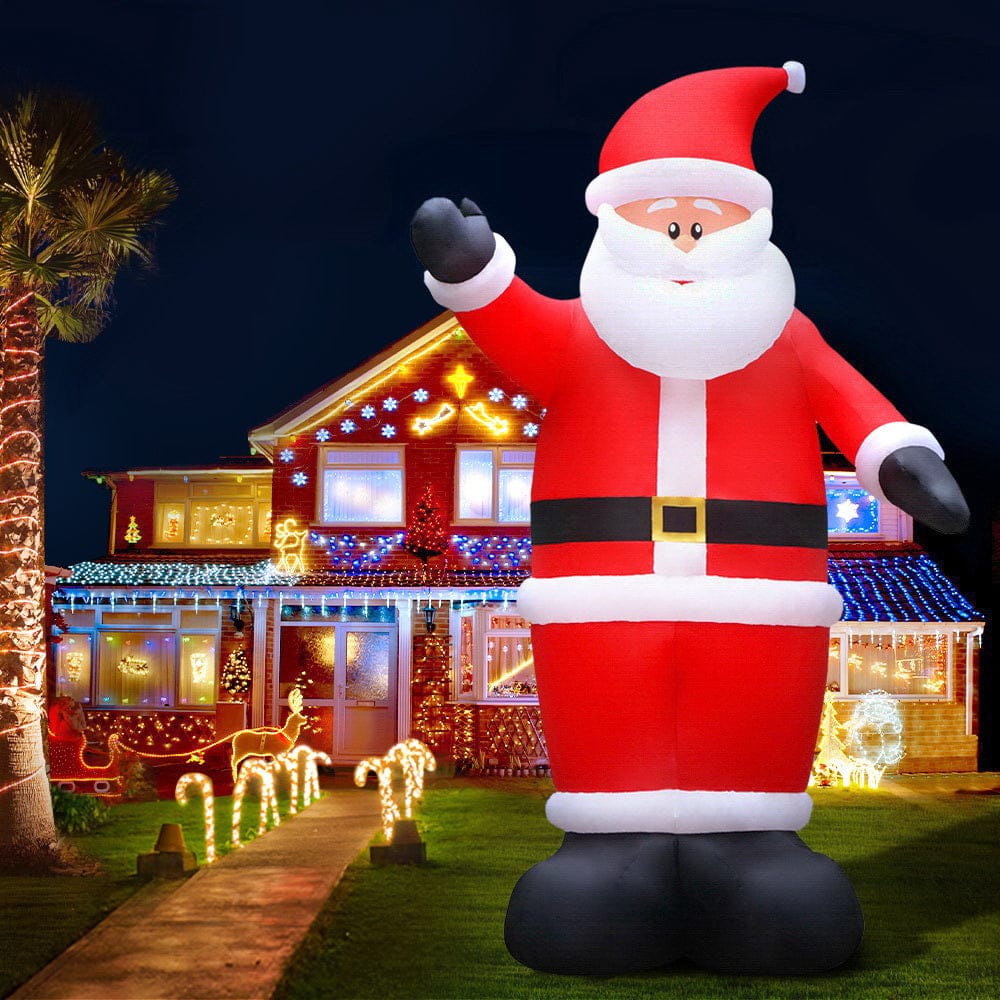 Jingle Jollys Christmas Inflatable Santa 5M Illuminated Decorations - SportZone.co.nz