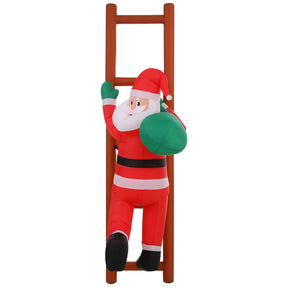 Jingle Jollys Christmas Inflatable Santa Climbing Ladder 2.45M Height LED Decorations Illuminated - SportZone.co.nz
