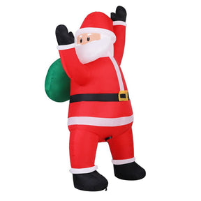 Jingle Jollys Christmas Inflatable Santa Climbing LED Illuminated Decorations 1.9M - SportZone.co.nz