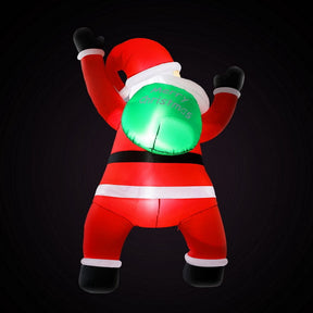 Jingle Jollys Christmas Inflatable Santa Climbing LED Illuminated Decorations 1.9M - SportZone.co.nz