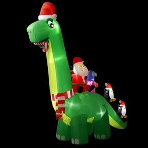 Jingle Jollys Christmas Inflatable Santa Dinosaur 3.8M Illuminated Decorations - SportZone.co.nz