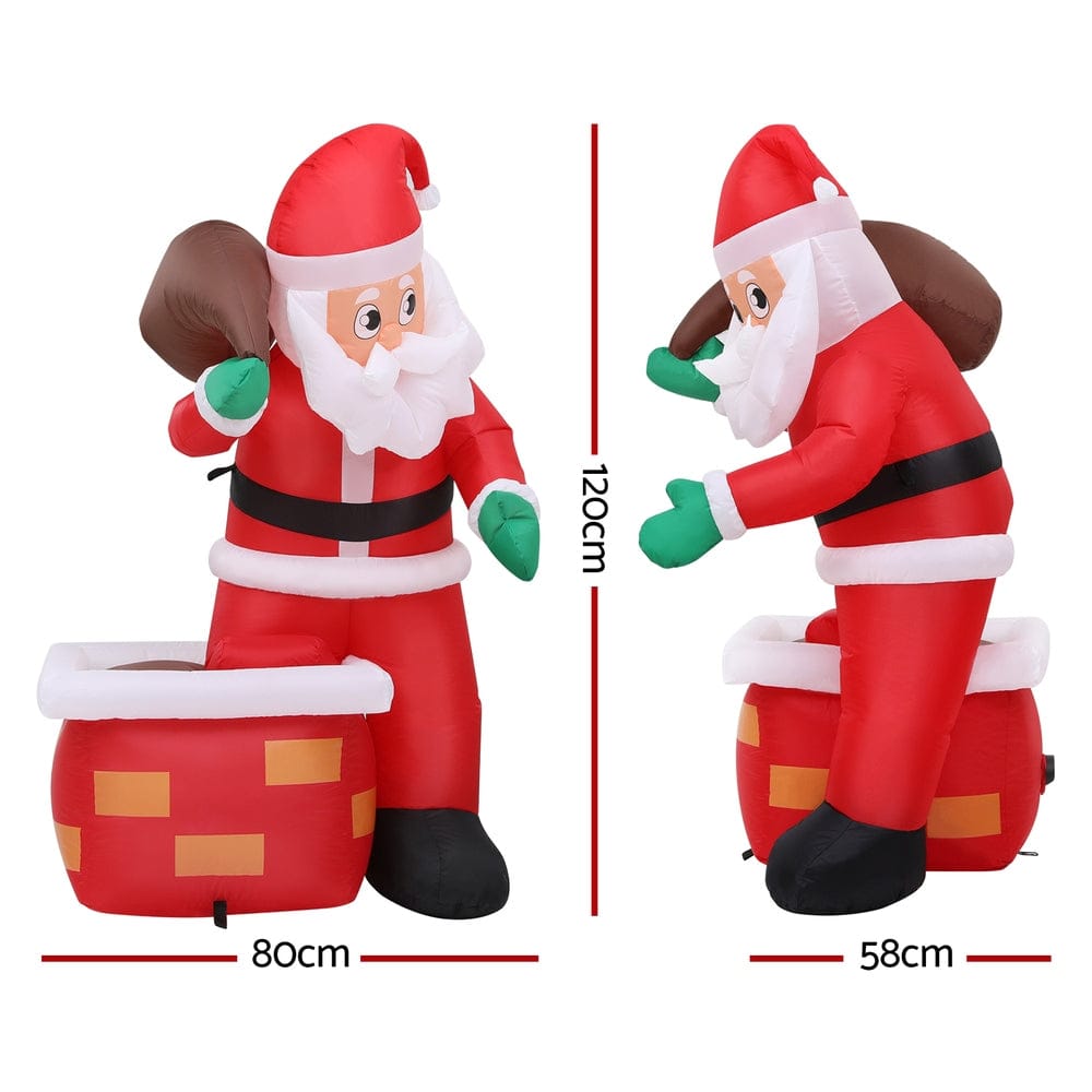 Jingle Jollys Christmas Inflatable Santa Illuminated Decorations - SportZone.co.nz