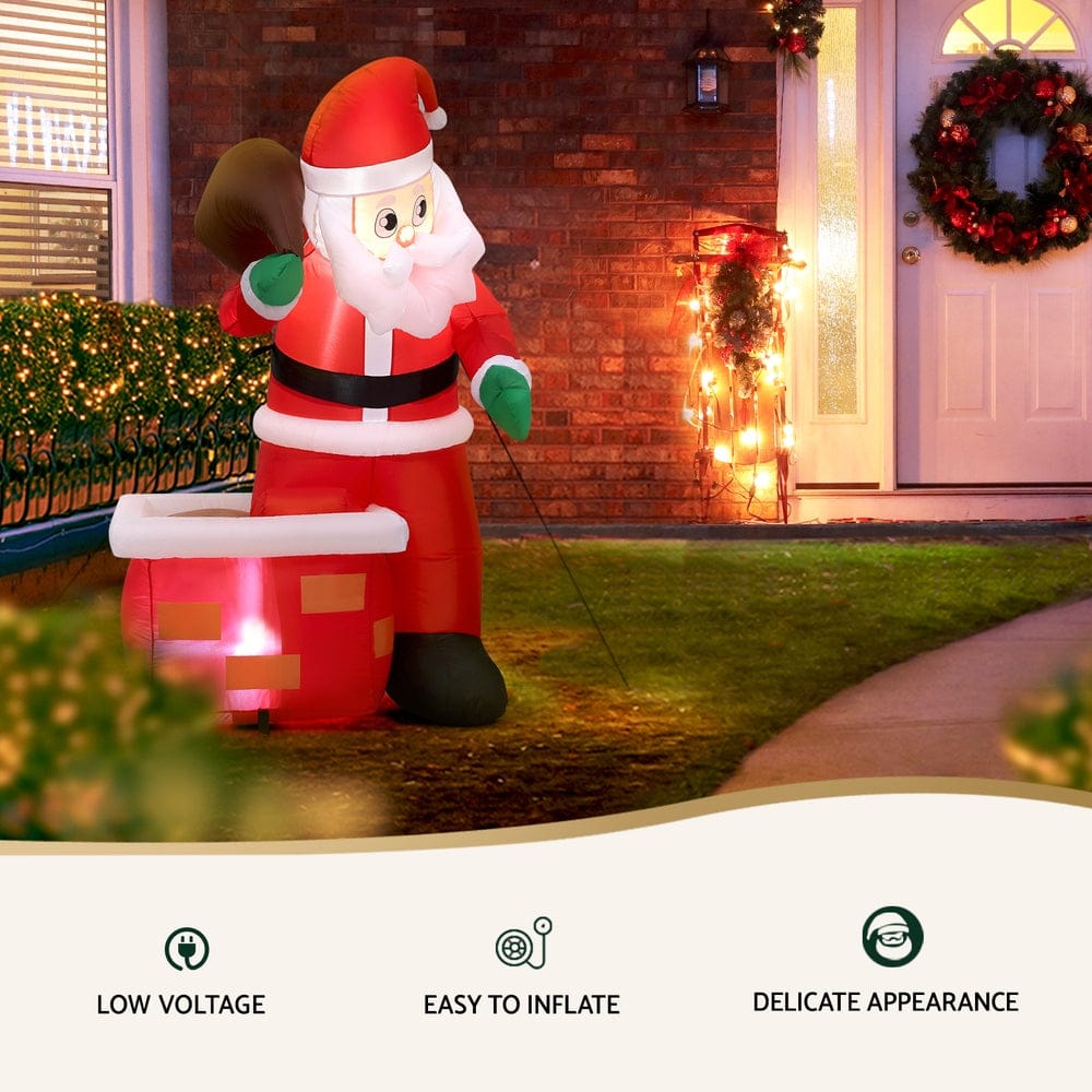 Jingle Jollys Christmas Inflatable Santa Illuminated Decorations - SportZone.co.nz