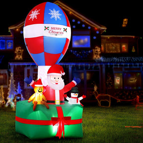 Jingle Jollys Christmas Inflatable Santa in Ballon 2.8M Height LED Decorations Illuminated - SportZone.co.nz
