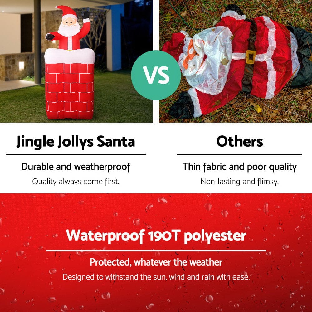 Jingle Jollys Christmas Inflatable Santa Pop Up 1.8M Illuminated Decorations - SportZone.co.nz