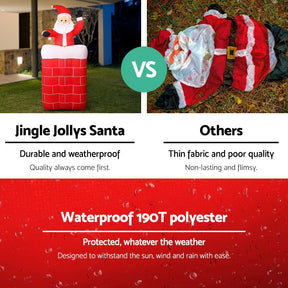 Jingle Jollys Christmas Inflatable Santa Pop Up 1.8M Illuminated Decorations - SportZone.co.nz