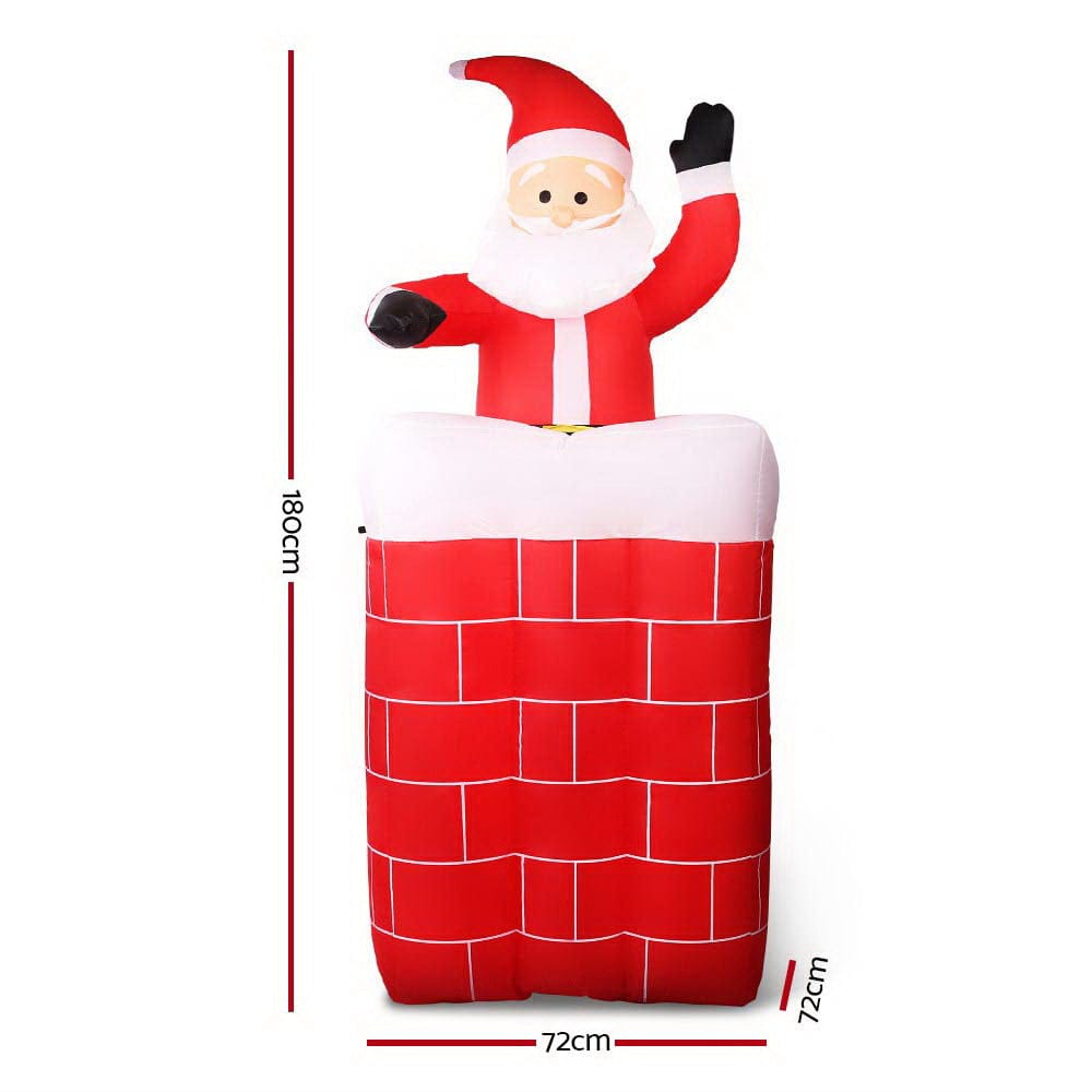 Jingle Jollys Christmas Inflatable Santa Pop Up 1.8M Illuminated Decorations - SportZone.co.nz