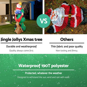 Jingle Jollys Christmas Inflatable Santa Tree 1.8M Illuminated Decorations - SportZone.co.nz
