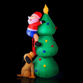 Jingle Jollys Christmas Inflatable Santa Tree 1.8M Illuminated Decorations - SportZone.co.nz