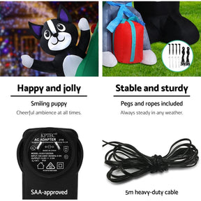Jingle Jollys Christmas Inflatable Santa Tree 3M Illuminated Decorations - SportZone.co.nz