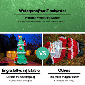 Jingle Jollys Christmas Inflatable Santa Tree 5M Illuminated Decorations - SportZone.co.nz