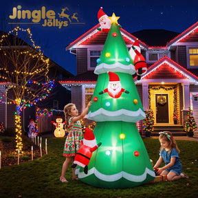 Jingle Jollys Christmas Inflatable Santa Tree 5M Illuminated Decorations - SportZone.co.nz