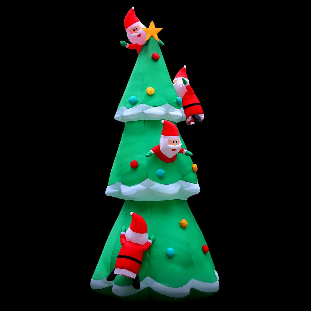 Jingle Jollys Christmas Inflatable Santa Tree 5M Illuminated Decorations - SportZone.co.nz