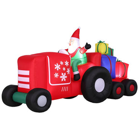 Jingle Jollys Christmas Inflatable Santa Truck 2.6M Length LED Decorations Illuminated - SportZone.co.nz