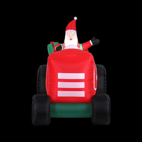 Jingle Jollys Christmas Inflatable Santa Truck 2.6M Length LED Decorations Illuminated - SportZone.co.nz