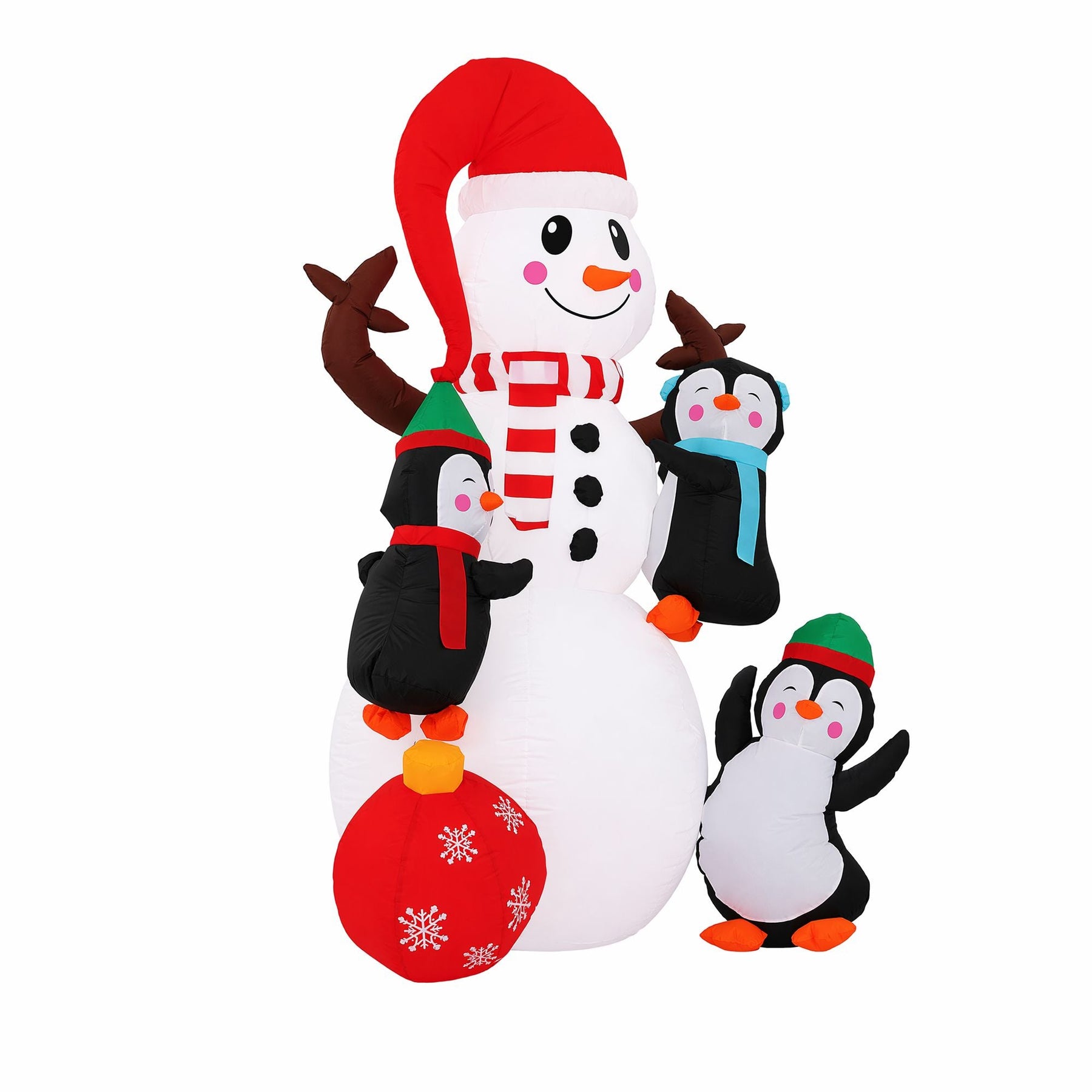 Jingle Jollys Christmas Inflatable Snowman 1.8M Height LED Outdoor Decorations Warm Light - SportZone.co.nz