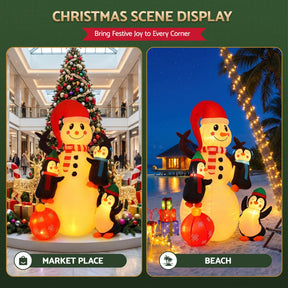 Jingle Jollys Christmas Inflatable Snowman 1.8M Height LED Outdoor Decorations Warm Light - SportZone.co.nz