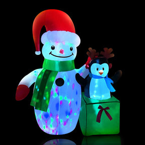 Jingle Jollys Christmas Inflatable Snowman 1.8M Illuminated Decorations - SportZone.co.nz