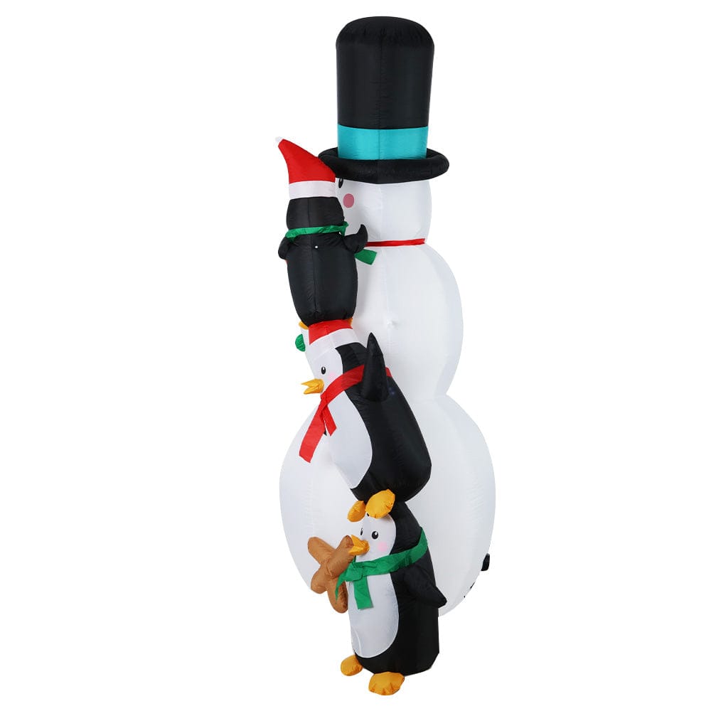 Jingle Jollys Christmas Inflatable Snowman 2.4M Illuminated Decorations - SportZone.co.nz