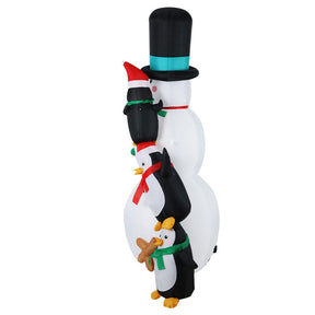 Jingle Jollys Christmas Inflatable Snowman 2.4M Illuminated Decorations - SportZone.co.nz