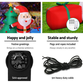 Jingle Jollys Christmas Inflatable Tree Snowman 2.7M Illuminated Decorations - SportZone.co.nz